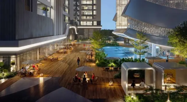 MSN Neopolis Apartment pool deck area by MSN Realty located at Neopolis, Hyderabad Telangana